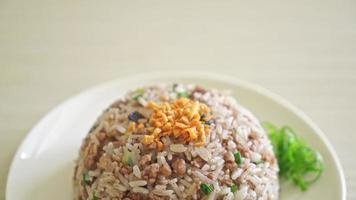 Salted Chinese Black Olive Fried Rice with Minced Pork - Asian food style video
