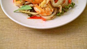 stir fried spicy sea food or Pad Cha Talay - Thai food style video