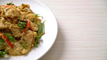 stir fried holy basil with fish and herb - Asian food style video