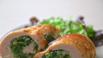 Baked chicken breast stuffed with cheese and spinach video