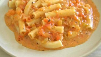 pasta rigatoni penne tomate cremoso o salsa rosa video