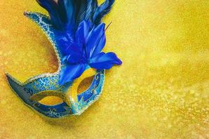 Venetian carnival mask with copy space. Carnival celebration concept photo