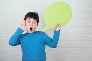 child with speech bubble photo
