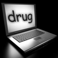 drug word on laptop photo