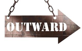outward word on metal pointer photo