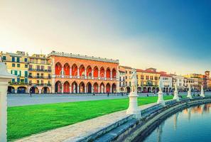 Padua cityscape with Palazzo Loggia Amulea palace photo