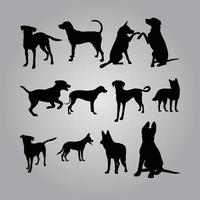 Retro Dog Silhouette, Dog Vintage Arts vector