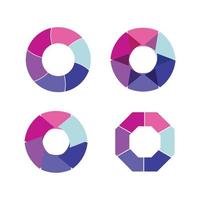 Set of colorful circle business logo. Icon set. vector