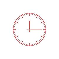 Simple red clock icon. Time icon, vector stock illustration.