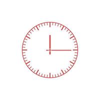 icono de reloj rojo simple. icono de tiempo, ilustración de stock vectorial. vector