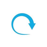 Abstract circle blue arrow icon. vector
