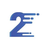 Number two 2 speed logo. vector