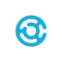 Circle Technology Logo Letter o or c vector