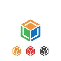 Hexagon cube logo design icon vector outbox.