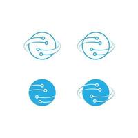 Abstract circle, globe symbol set, communication and technology icons. vector