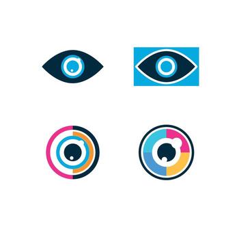 Abstract set of eyes. Open, winking and closed eyes. vector
