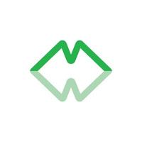 Letter m logo. Abstract vector letter m green icon.
