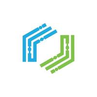 Abstract technology icon. Vector tech logo.