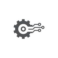 Gear electronic factory sign. Gear technology vector icon, logo template