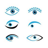 Abstract set of eyes. Open, winking and closed eyes. vector