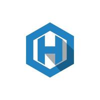 logotipo de letra h hexágono vector