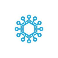 Technology - vector logo template for corporate identity. Abstract hexagon tech icon. Network, internet tech concept illustration.