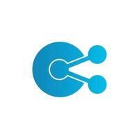 Circle technology logo. Abstract vector tech icon.