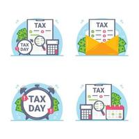 Set of Tax Elements Illustration vector