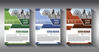 flyer business template brochure layout annual report vector