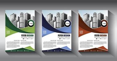 flyer business template brochure layout annual report vector