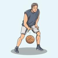 ilustración de jugador de baloncesto vector