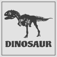 Dinosaur fossil black vector