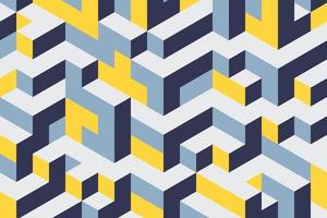 Isometric Illustration in Geometric Style. Colorful Mosaic Background vector