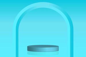 3d rendering, blue abstract background, empty podium, Empty showcase mockup with empty round stage. vector