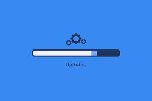 Update system icon, Improved application progress icon concept for graphic and web design, Create process, Update system vector, blue background vector