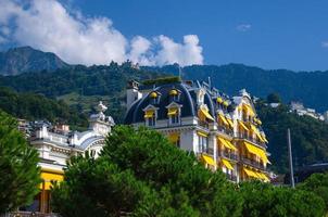 Beautiful white multi-storey building, Switzerland photo