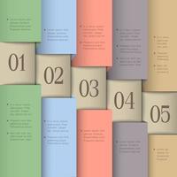 Paper numbered banners in pastel colors vector