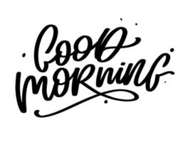 buenos días letras caligrafía pincel texto eslogan vector