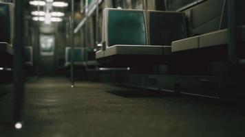 subway car in USA empty because of the coronavirus covid-19 epidemic video