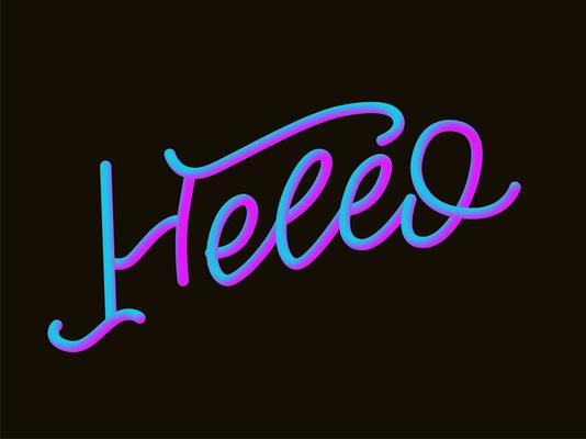 Hello in hand drawn style. Hello world. Lettering design concept. White background. Hand lettering typography. New year party. Hello quote message bubble. Hello symbol.