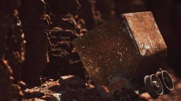 abandoned gold mine trolley used to cart ore during the gold rush video