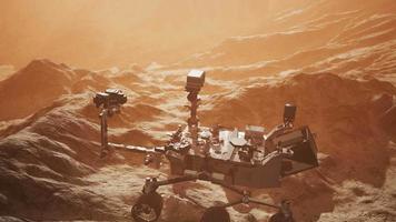 Curiosity Mars Rover exploring the surface of red planet video