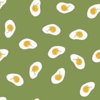 patrones de huevos revueltos. patrón con comida. patrón de desayuno para textiles, servilletas, cocina. vector