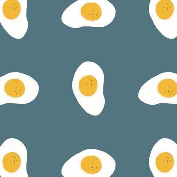 Pattern scrambled eggs. Pattern with food. Breakfast pattern. For textiles, napkins, cooking. vector