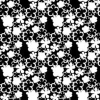 Vector seamles pattern small white flowers on a black background