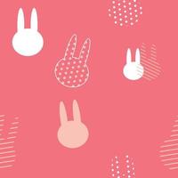 pastel rabbit and polka dot seamless background for fabric pattern vector