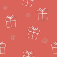 line gift theme with red background for seamless pattern for print and fabric vector