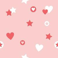 pastel heart with love and star seamless background for fabric pattern vector