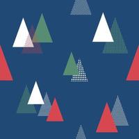 minimal Christmas tree in blue background seamless pattern vector