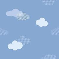 sweet cloud and polka dot seamless background for fabric pattern vector